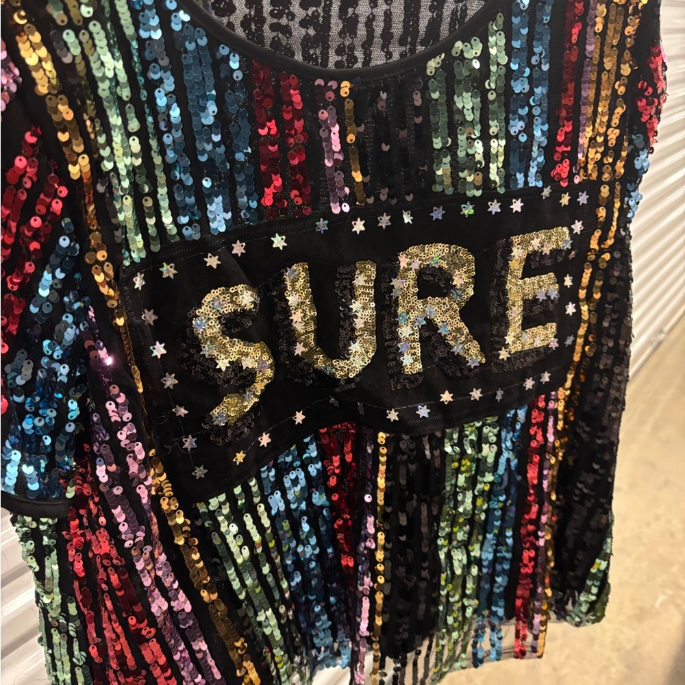 Express Multicolor Sequin Blouse